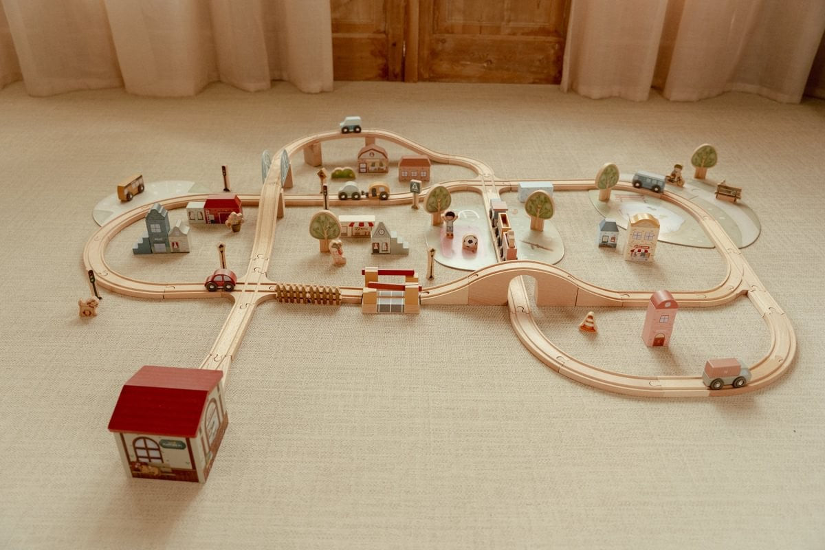 Ciudad sistema de trenes de madera FSC de Little Dutch