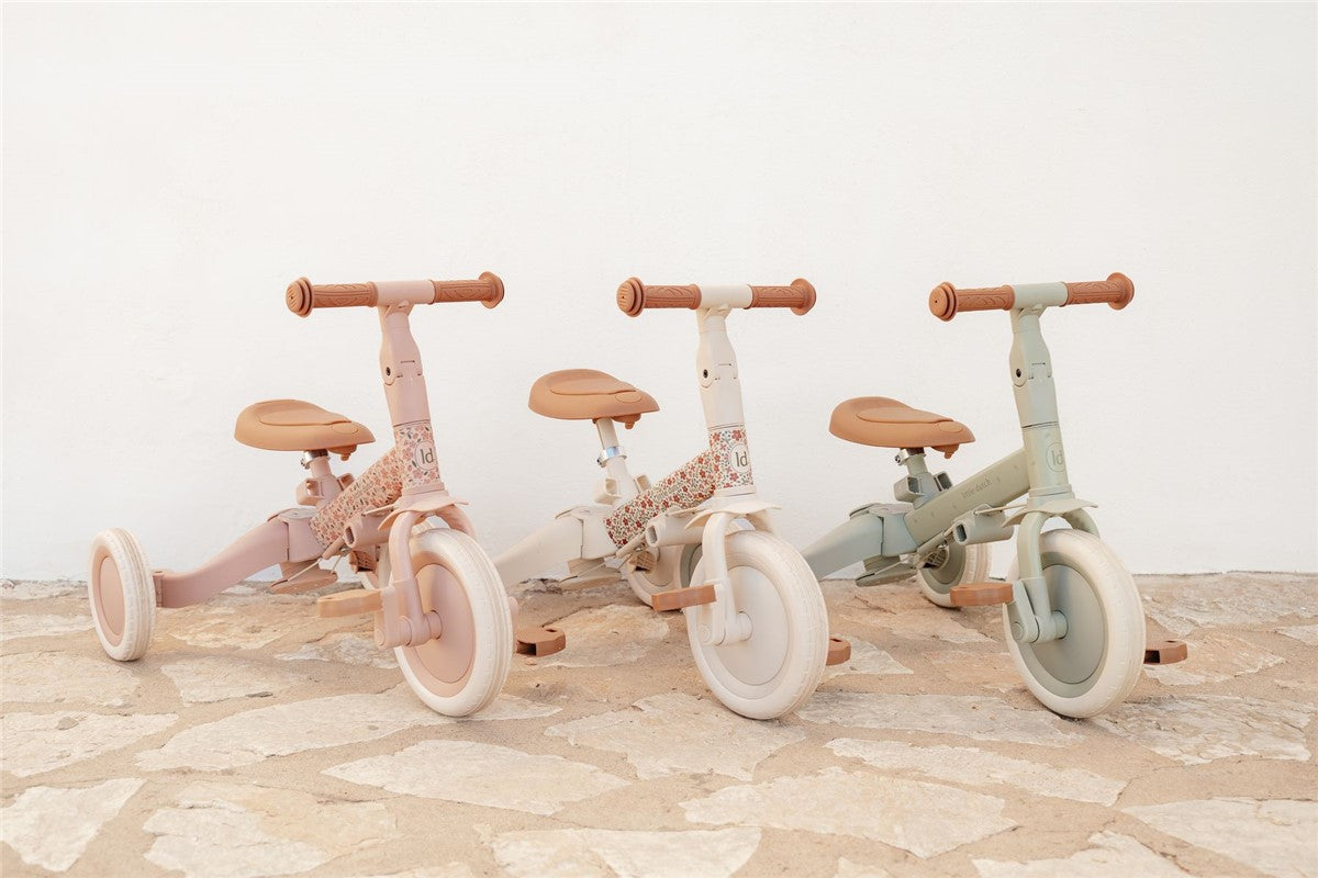 Triciclo infantil 4 en 1 con barra verde Little dutch