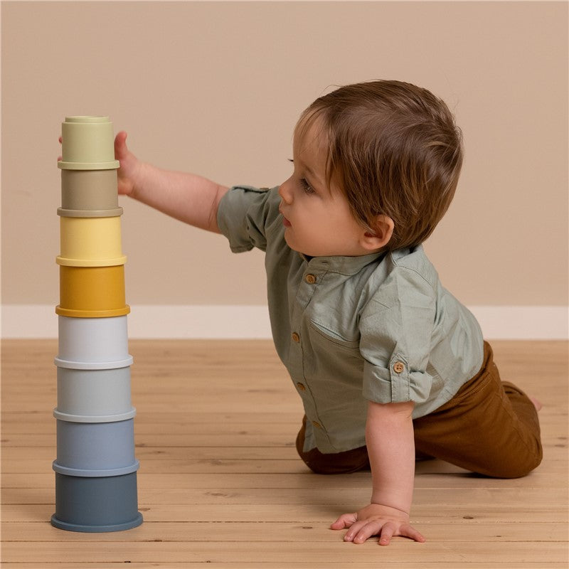 Juego de 8 Cubos Apilables Azul Little Dutch