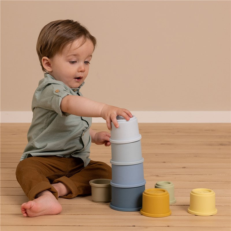 Juego de 8 Cubos Apilables Azul Little Dutch