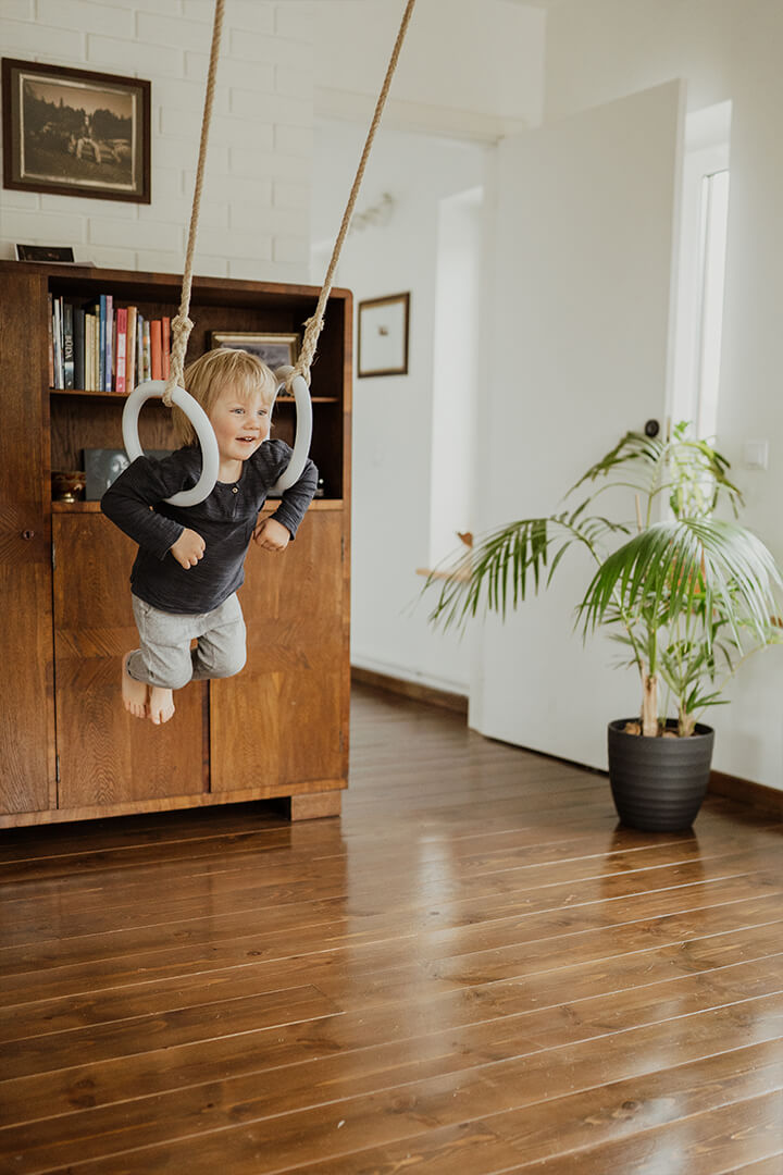 Anillas de gimnasia de madera para niños