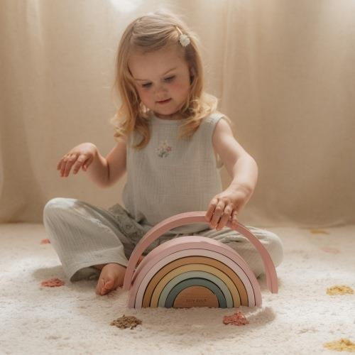 Arcoiris de madera fairy garden Rosa Little Dutch