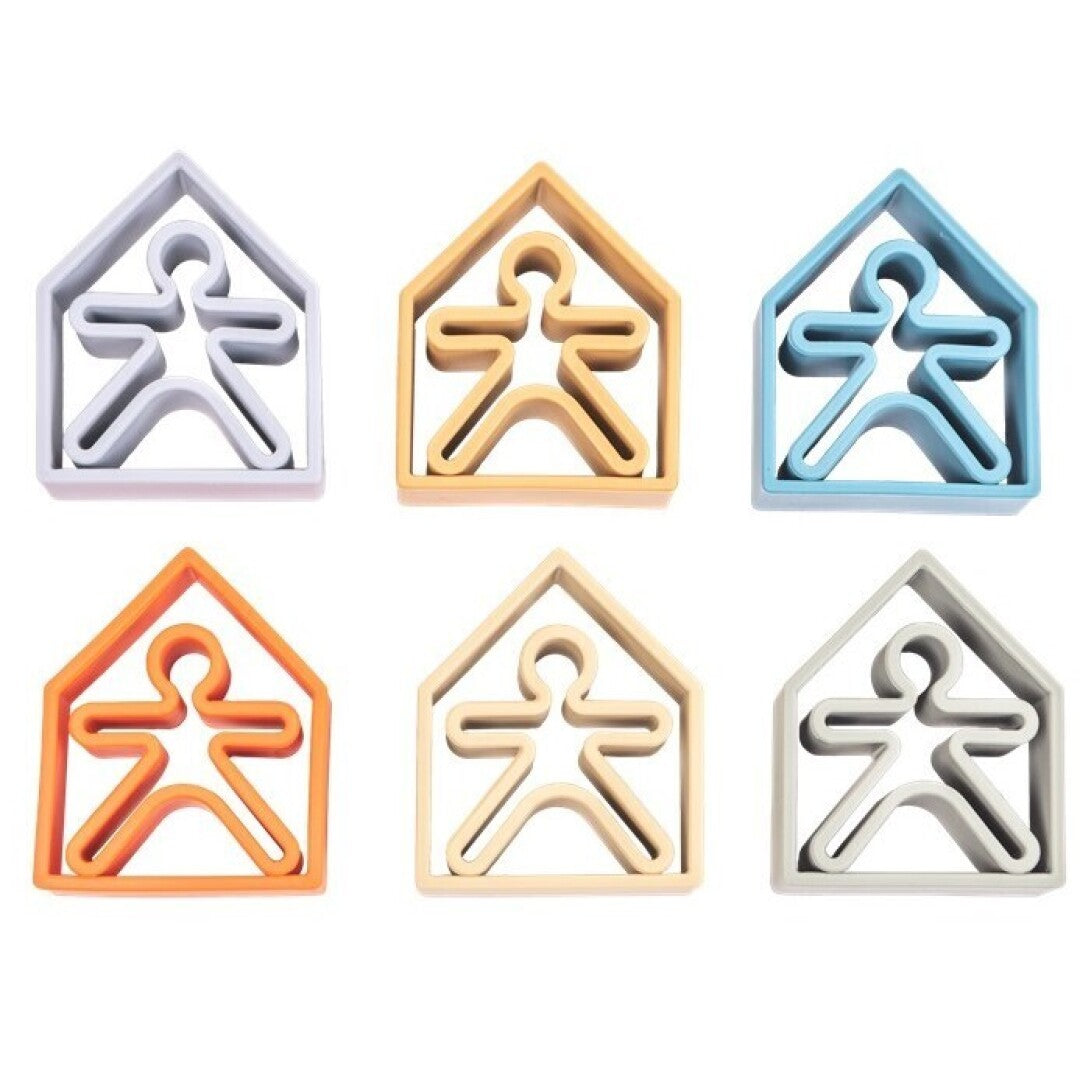 Kit Dena 6 Kids + 6 Houses color Nature