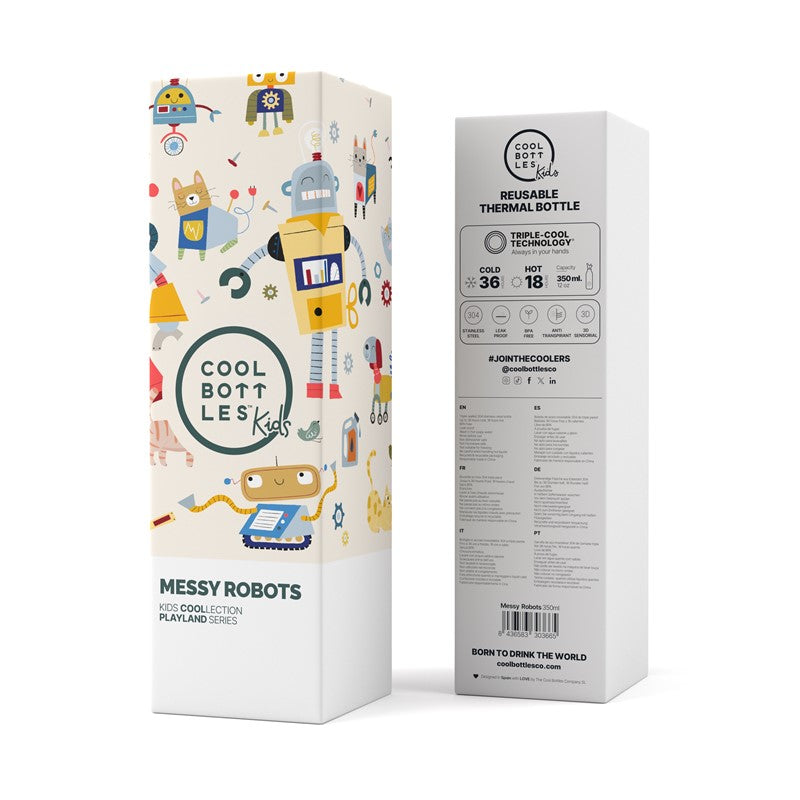 Botella Térmica Acero Cool Bottles Messy Robots 350ml