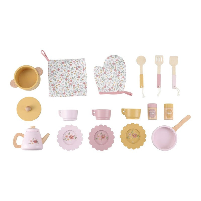 Cocinita rosa madera FSC con accesorios de Little Dutch