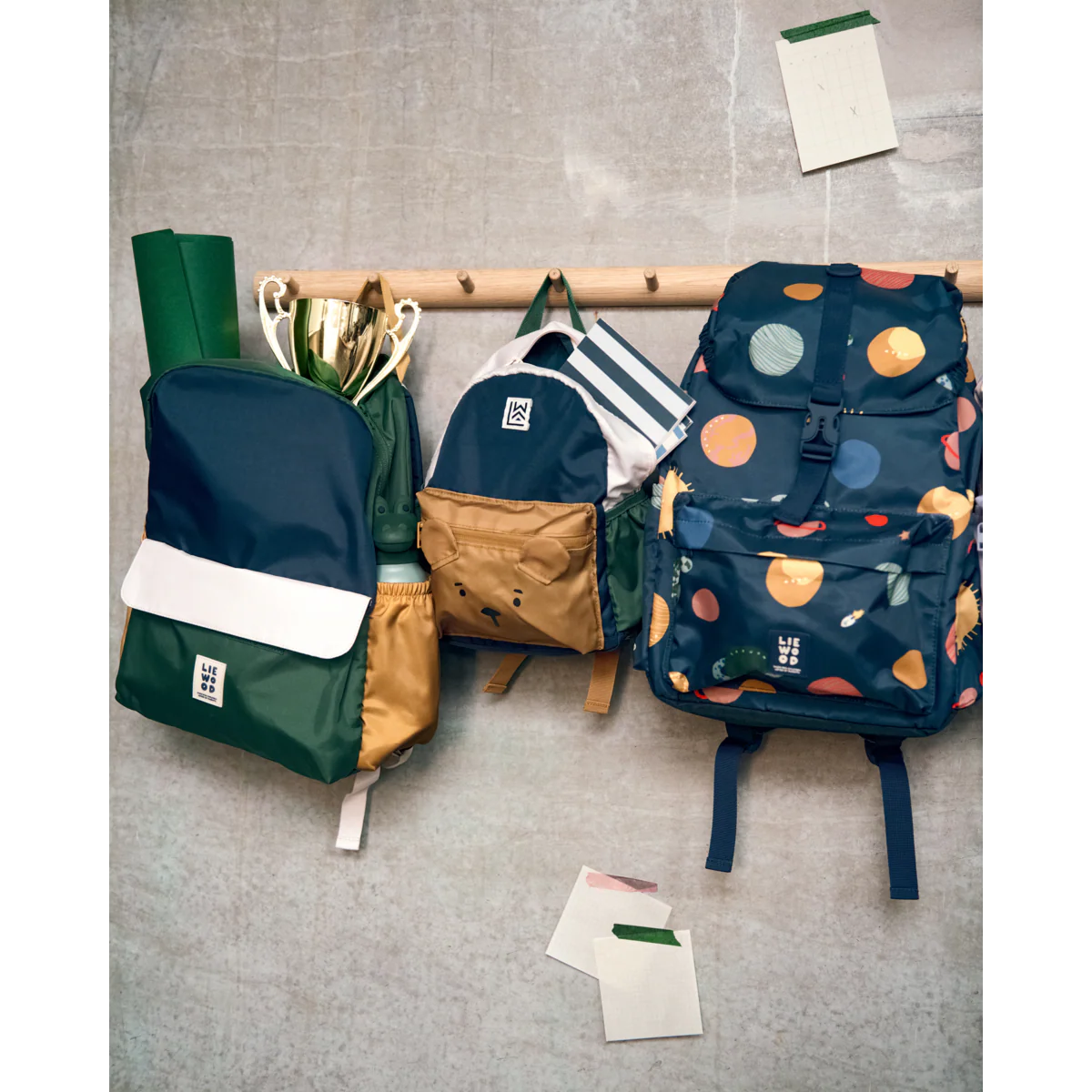 Mochila de Primaria Lennon Garden Green Liewood