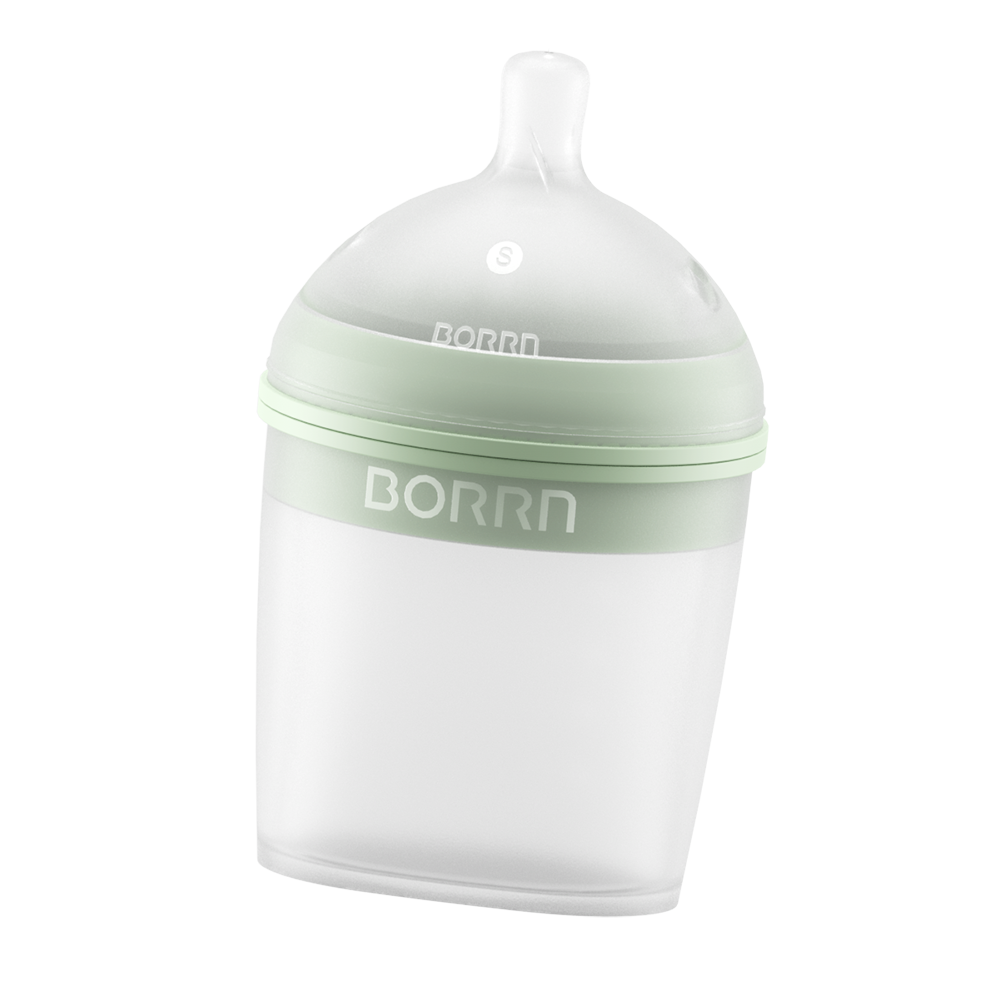 Biberón de silicona Borrn 150 ml verde