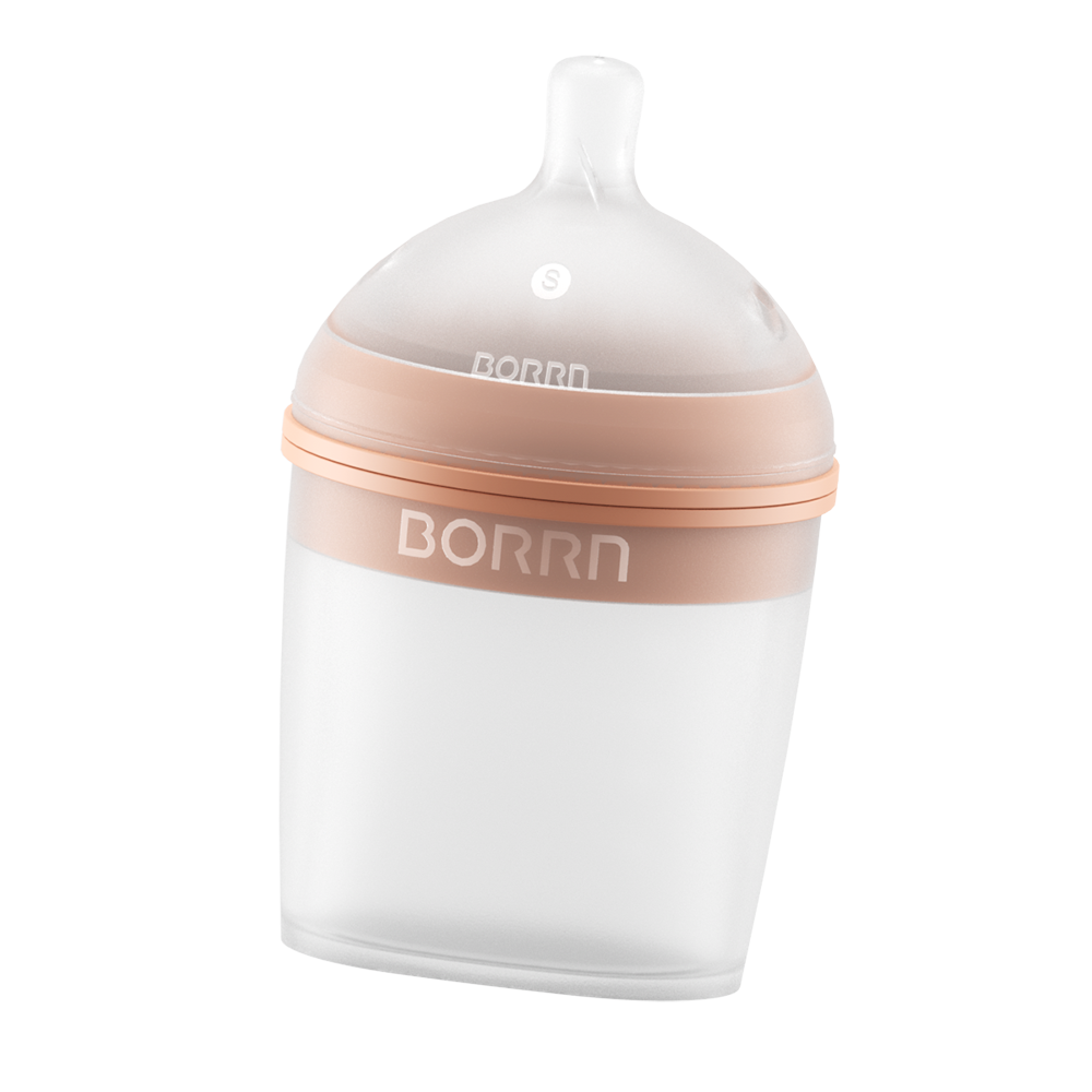 Biberón de silicona Borrn 150 ml naranja