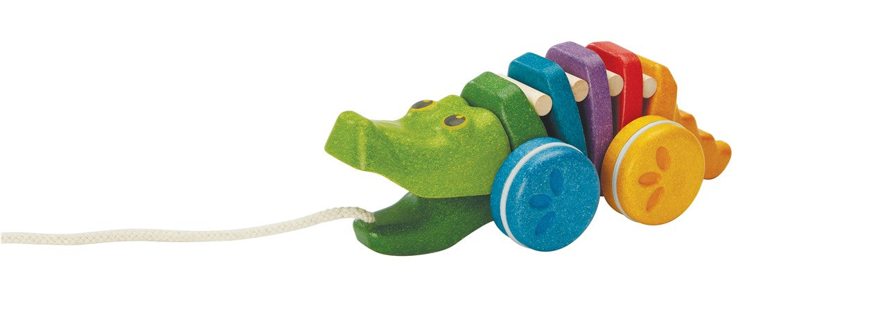Arrastre de madera Cocodrilo arco iris - Plantoys