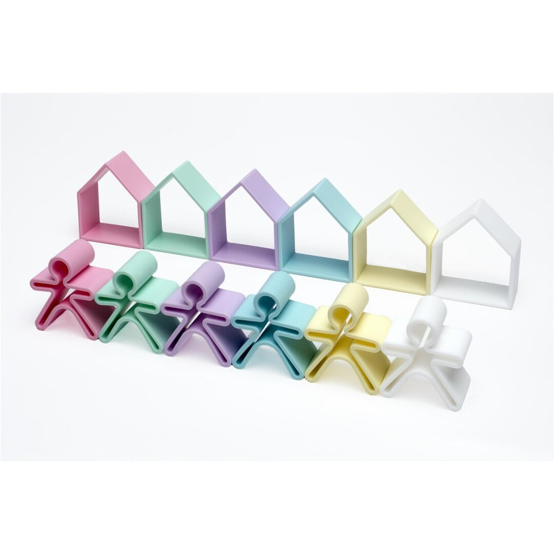 Kit Dena 6 Kids + 6 House colores pastel