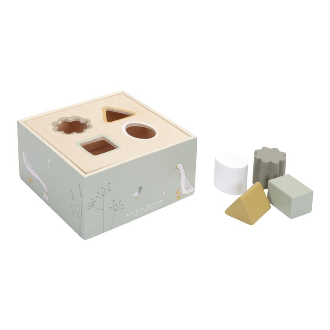 Encajable de madera formas geométricas Oca Oliva de Little Dutch
