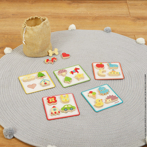 Juego de reconocimiento tactil madera Janod