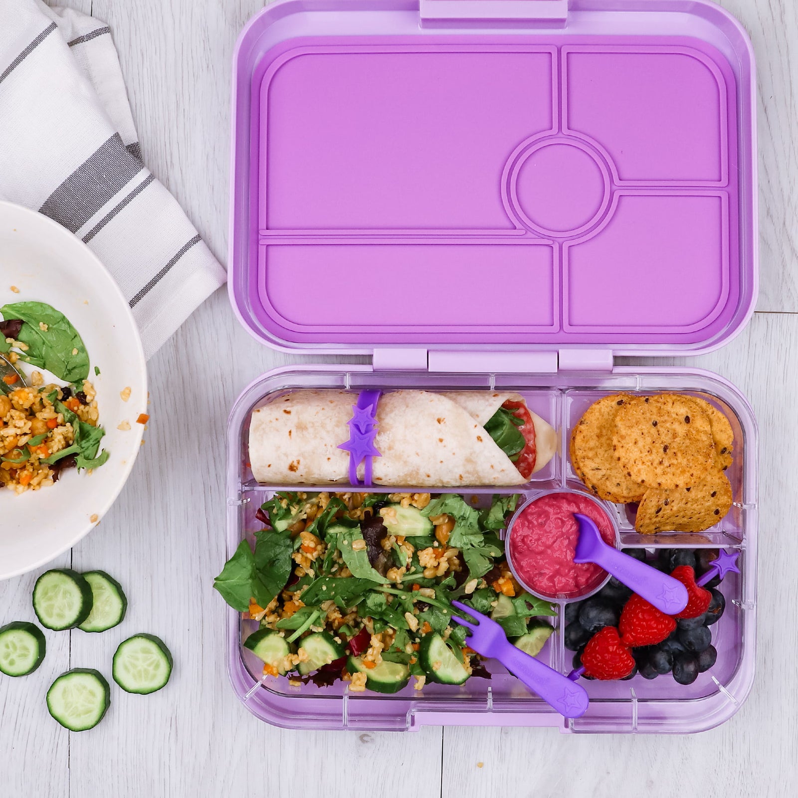 Pack 6 cuchara y tenedor Lunch Punch Yumbox